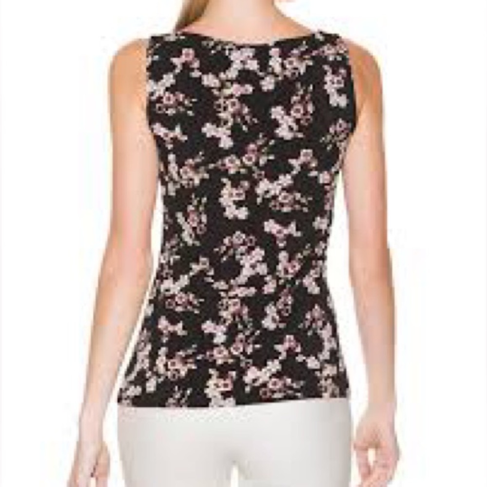 WHBM FLORAL SIDE RUCHED SLEEVELESS TOP - Picture 12 of 12